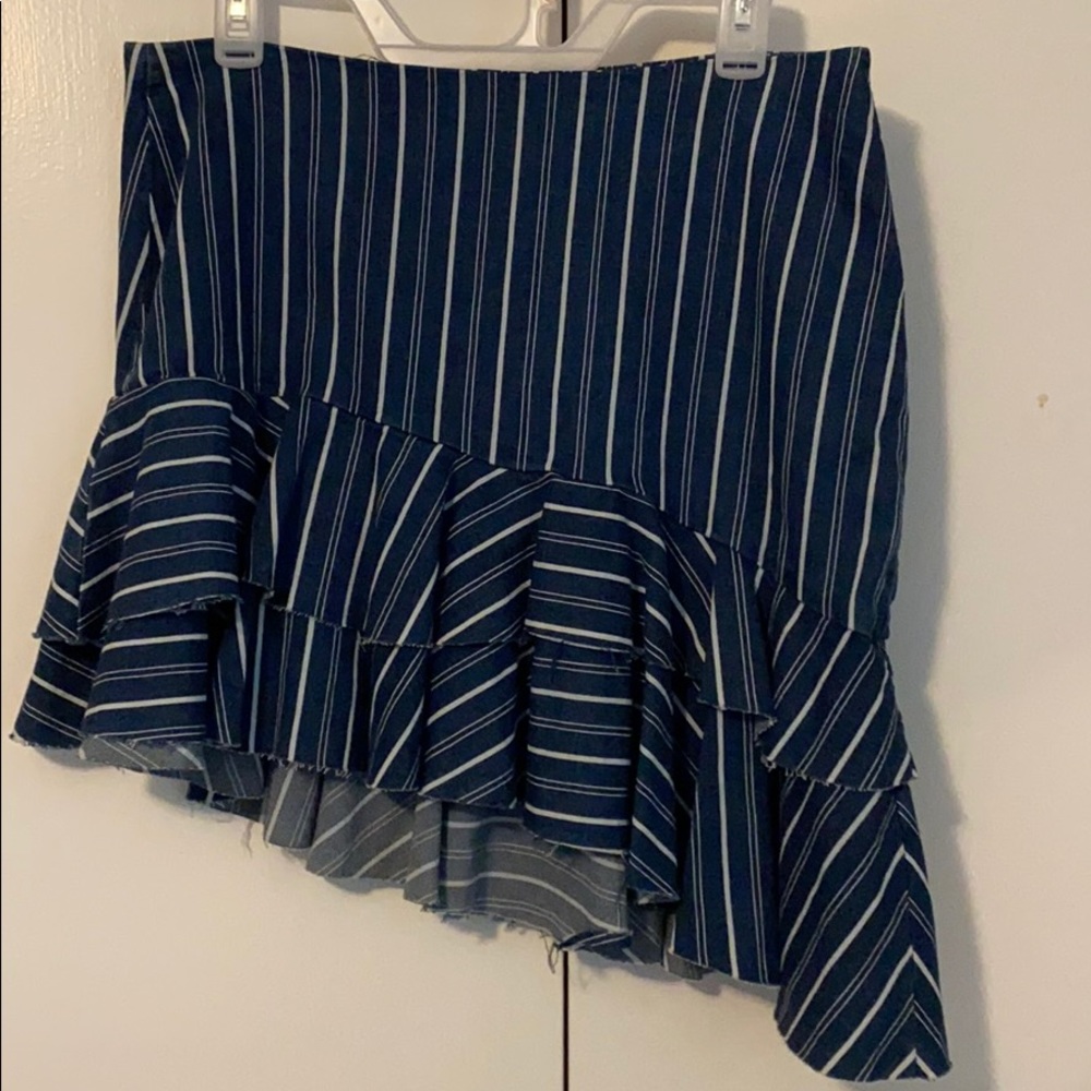 Zara Rough Cut Denim Skirt